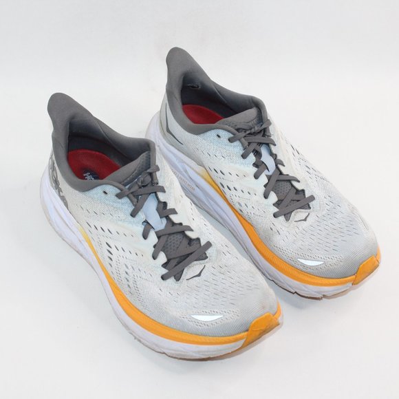 Hoka Clifton 8 White Grey Yellow Mens Road Running Shoes 119393 Size 11.5D #142 - Picture 3 of 14